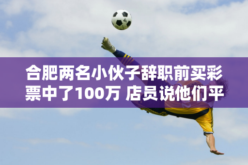 合肥两名小伙子辞职前买彩票中了100万 店员说他们平分了