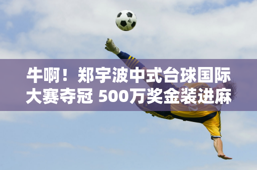 牛啊！郑宇波中式台球国际大赛夺冠 500万奖金装进麻袋！