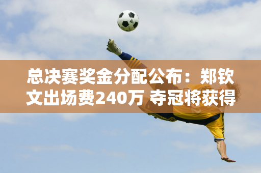 总决赛奖金分配公布：郑钦文出场费240万 夺冠将获得515万美元