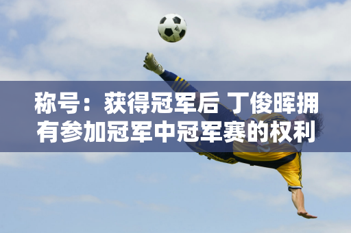 称号：获得冠军后 丁俊晖拥有参加冠军中冠军赛的权利 他与肖国栋、白玉露携手 期待取得好成绩