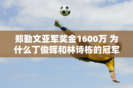 郑勤文亚军奖金1600万 为什么丁俊晖和林诗栋的冠军只值162万和22万？