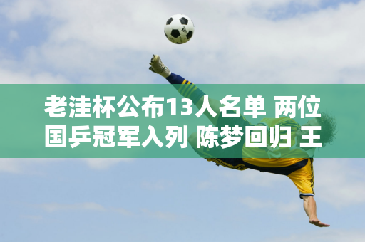 老洼杯公布13人名单 两位国乒冠军入列 陈梦回归 王楚钦放弃