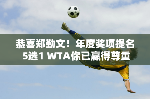 恭喜郑勤文！年度奖项提名 5选1 WTA你已赢得尊重