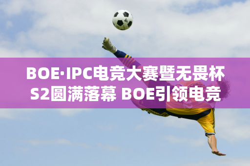 BOE·IPC电竞大赛暨无畏杯S2圆满落幕 BOE引领电竞行业新潮流！