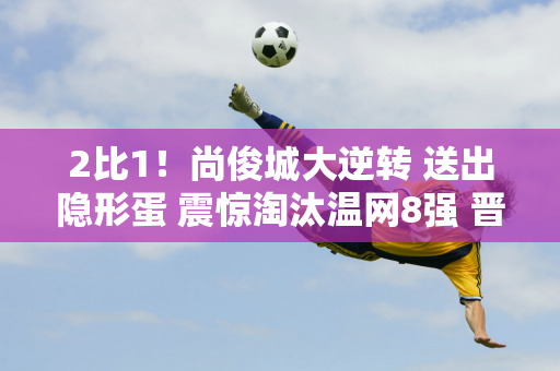 2比1！尚俊城大逆转 送出隐形蛋 震惊淘汰温网8强 晋级巡回赛8强