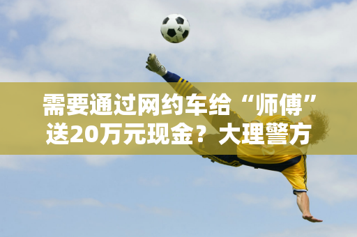 需要通过网约车给“师傅”送20万元现金？大理警方成功破获一起彩票中奖骗局