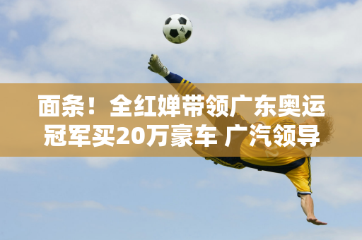 面条！全红婵带领广东奥运冠军买20万豪车 广汽领导亲自给她送“痛包”