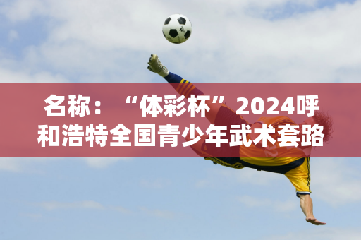 名称：“体彩杯”2024呼和浩特全国青少年武术套路邀请赛开赛