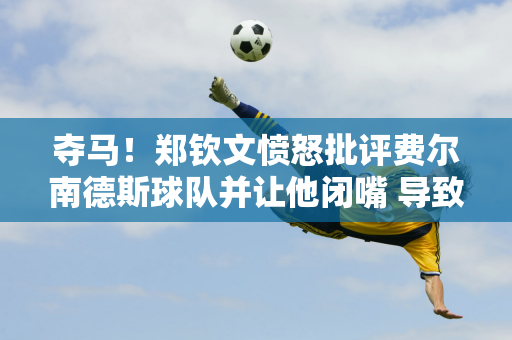 夺马！郑钦文愤怒批评费尔南德斯球队并让他闭嘴 导致后者向裁判投诉