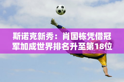 斯诺克新秀：肖国栋凭借冠军加成世界排名升至第18位 特鲁姆普仍居第一