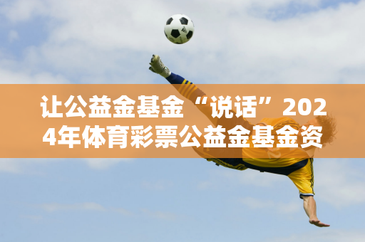 让公益金基金“说话”2024年体育彩票公益金基金资助项目推广典型案例揭晓