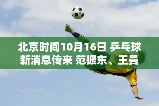 北京时间10月16日 乒乓球新消息传来 范振东、王曼昱、张本智和