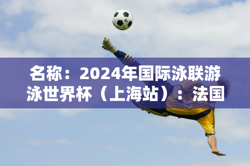 名称：2024年国际泳联游泳世界杯（上海站）：法国选手莱昂·马尔尚夺得男子400米混合泳金牌