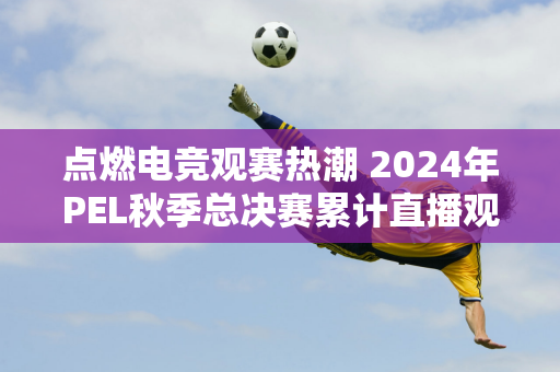 点燃电竞观赛热潮 2024年PEL秋季总决赛累计直播观看人数超4000万